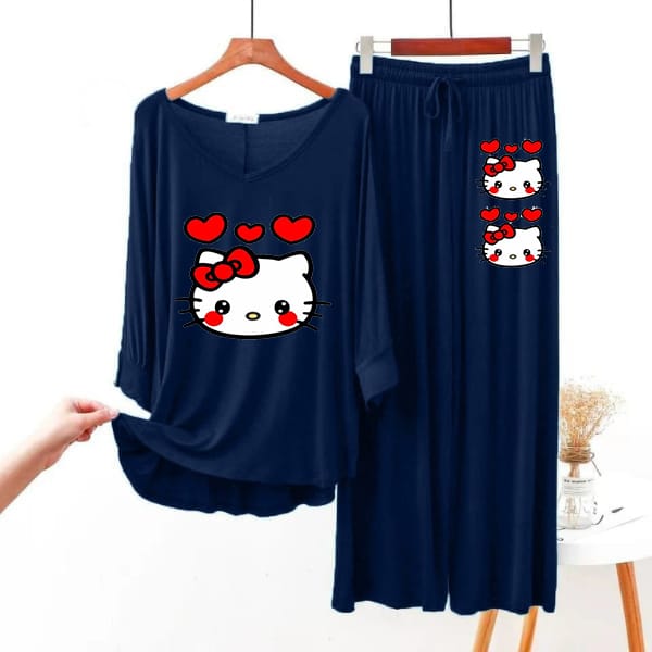 Kitty Heart Printed Loungewear