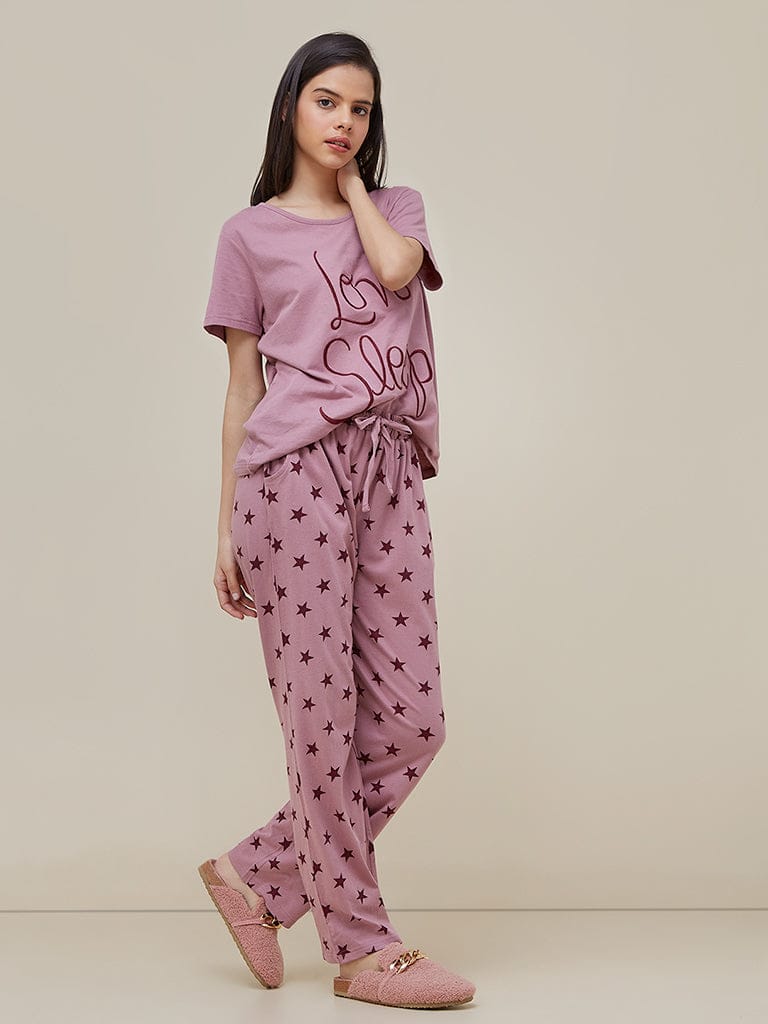 Love Sleep Print PJ Set