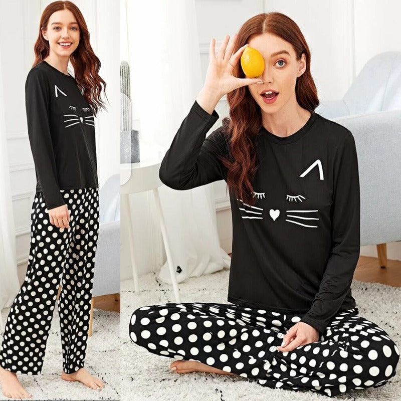 Meo Print Black PJ Set