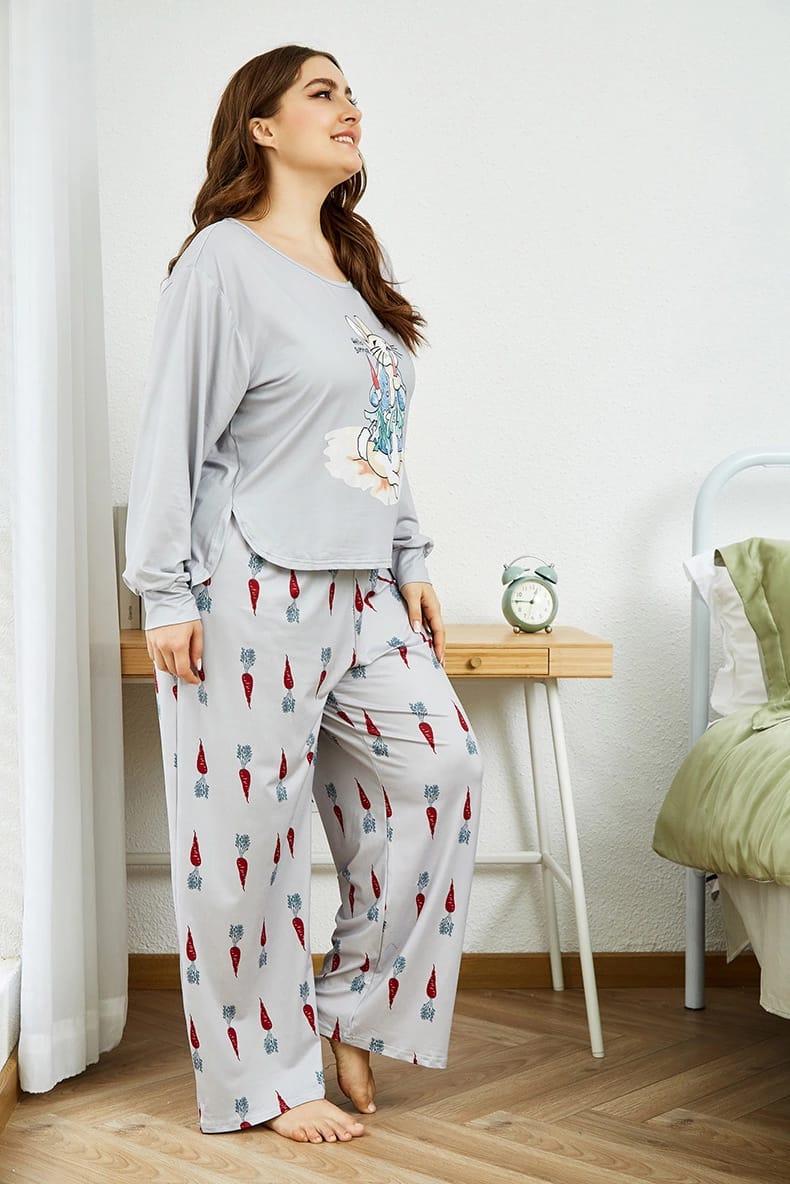 Printed Grey PJ Set