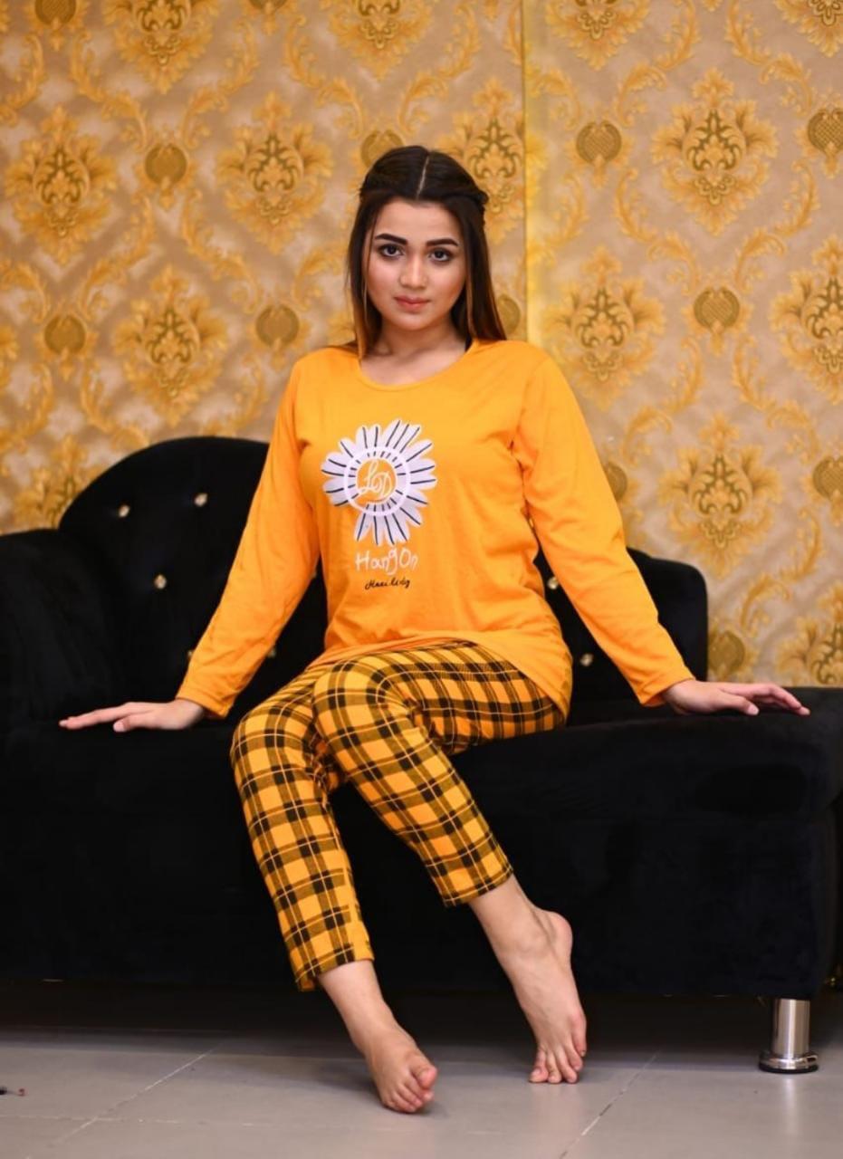 Flower Print Yellow PJ Set