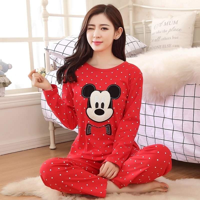 Micky Printed Red PJ Set