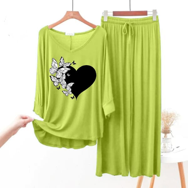 Heart Flower Print Loungewear