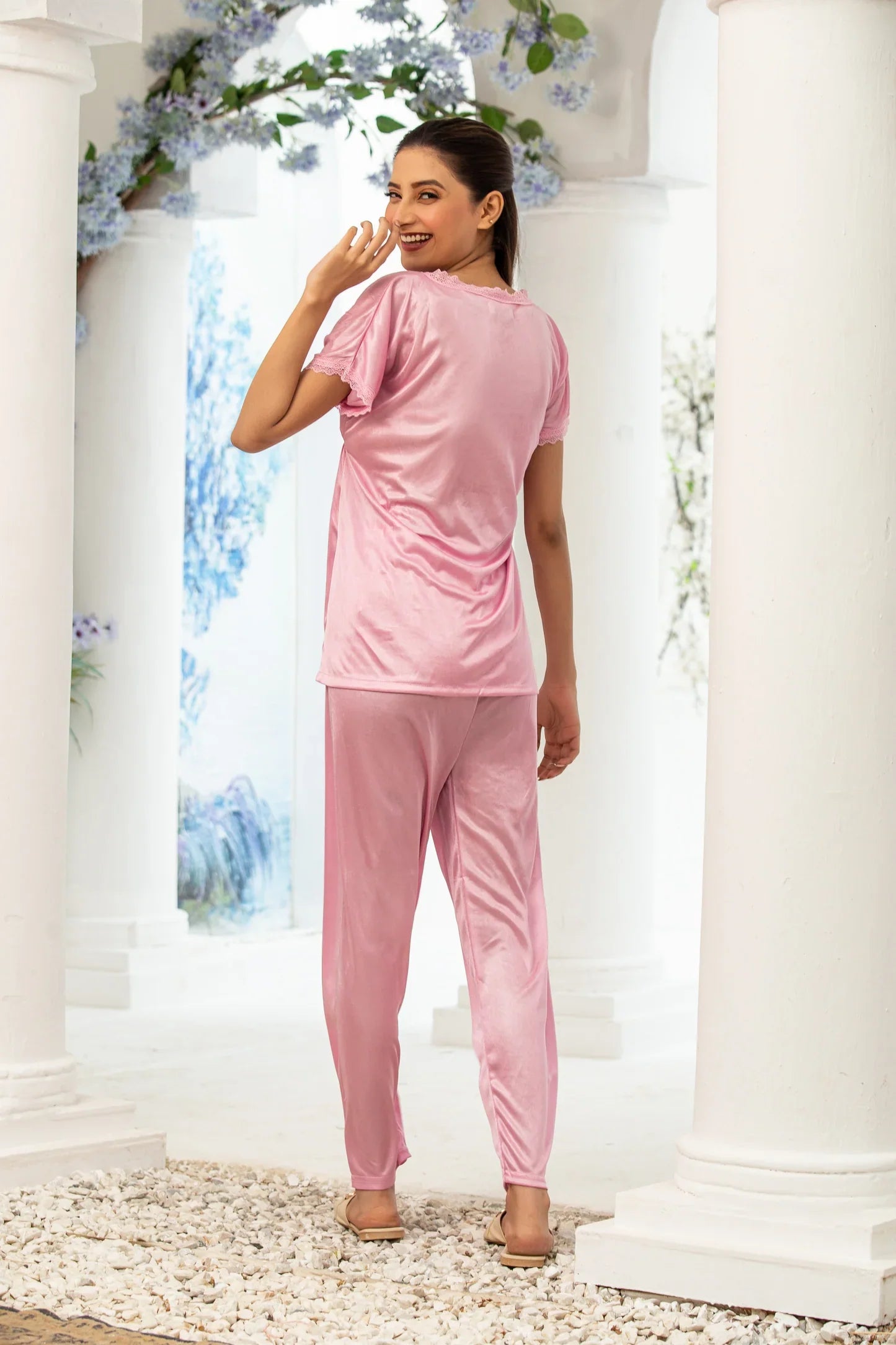 2 Pc Premium Silk Pajama Suit - T352