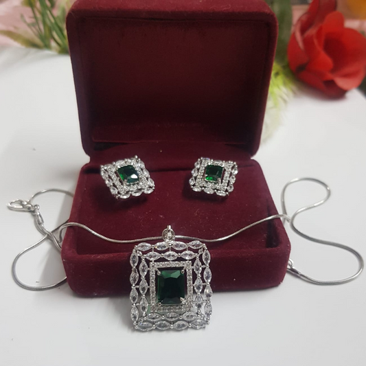 American Diamond  Locket Set