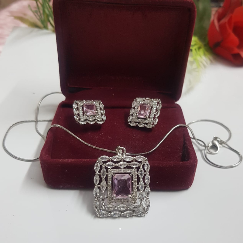 American Diamond  Locket Set