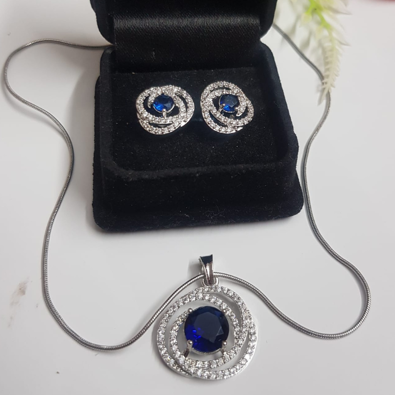 American Diamond Locket Set