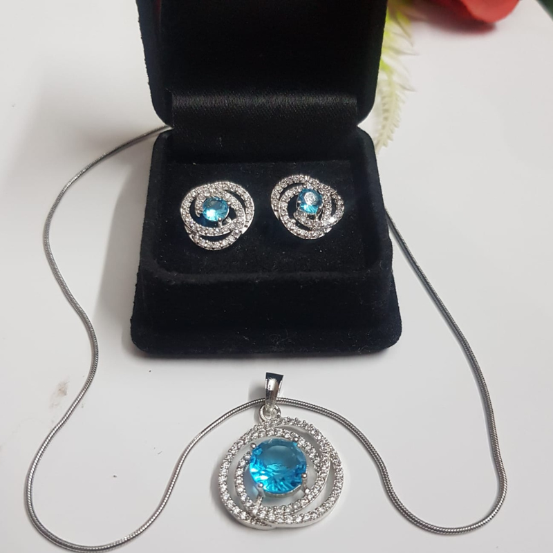 American Diamond Locket Set