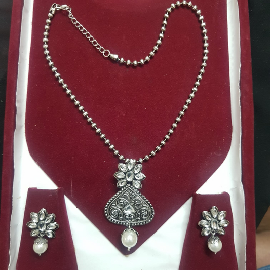 Rajwari Silver Necklace Set