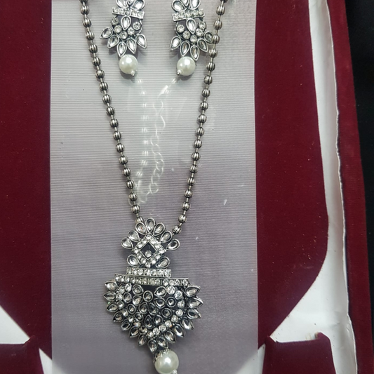 Rajwari Silver Necklace Set